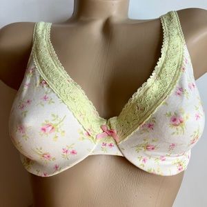 NEW Victoria's Secret Cotton & Lace Underwire Floral Bra 34C